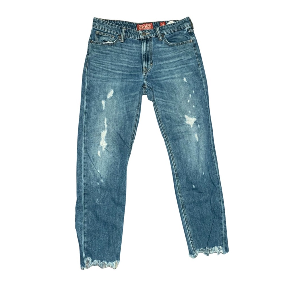 Lucky Brand Straight Leg blue ripped jeans
